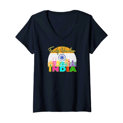 India Vacation Souvenirs and More Womens India Taj Mahal Travel Tourist Vacation Group Matching V-Neck T-Shirt