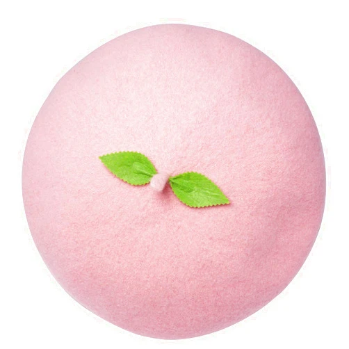 FAICCIA Kawaii Handmade Cartoon Beret Hat Green Leaves Fruit Cosplay Vintage Lolita Mori Girl Wool Cap Gift