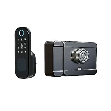 ASUPO Fingerprint Smart Door Lock Bluetooth Wireless Access Control Lock 13.56Mhz Digital Code Alexa Google Assistant Security Lock (Color : T03 Lock)