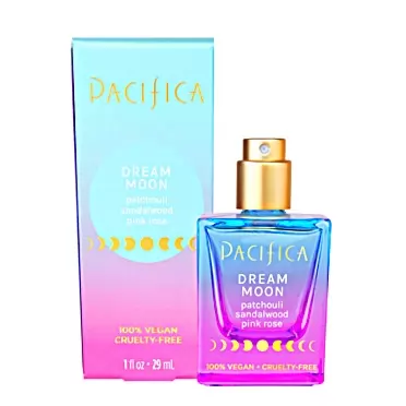 Pacifica Beauty | Dream Moon Spray Perfume | Pink Rose, Sandalwood, Patchouli Notes | Natural + Essential Oils | Clean Fragrance | Vegan + Cruelty Free
