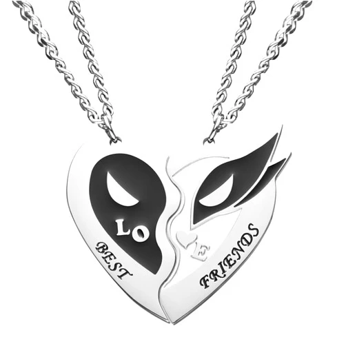 VIYIKAMI 2PCS Deadpl and Wolvers Necklaces Set, Superhero Series Best Friend Necklace for 2, Friendship Matching Accessories for Men Women Couples Gifts