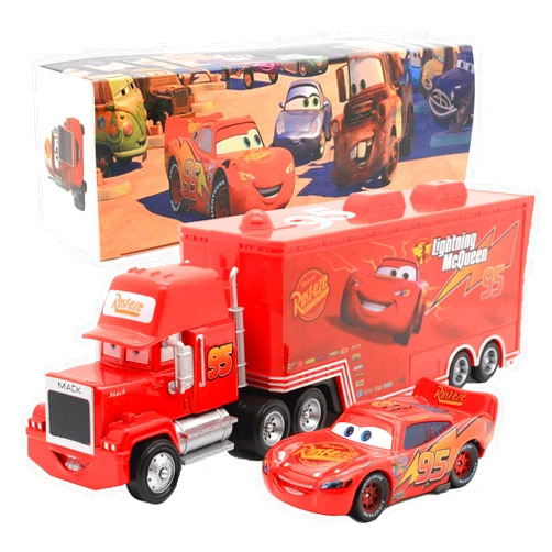 SVORUFY Car 2 3 Toys, Truck and Car Set, Car Movie Car, Metal and Plastic Material, Children's Christmas and Birthday Gifts (Mack Truck Uncle)
