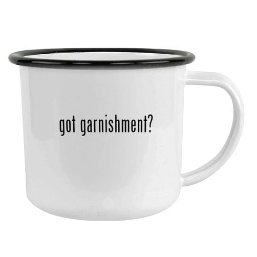 Molandra Products got garnishment? - 12oz Camping Mug Stainless Steel, Black