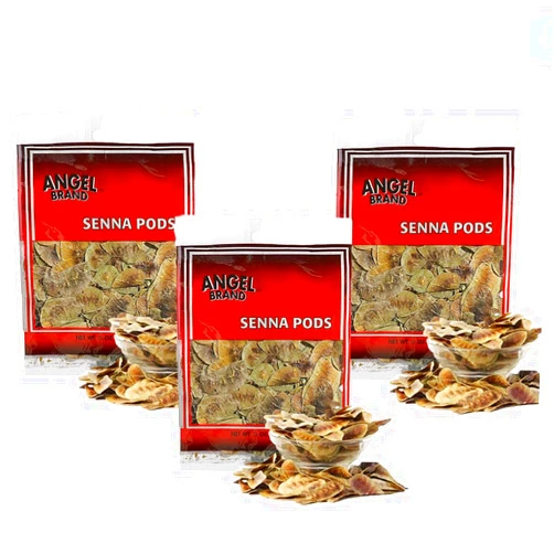 Angel Brand Senna Pods - 0.5 Pouch, Pack of 3 - Senna Pods for Tea and Traditionals Uses.