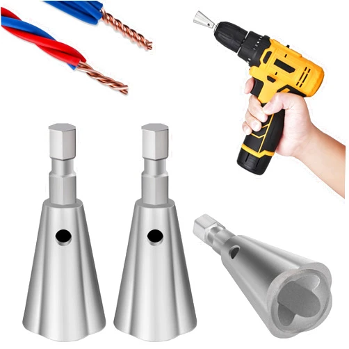 Necamocu 3 Pack Wire Twister Tool for Drill, Upgraded Wire Twisting Tool with 1/4 Inch Shank, Wire Nut Twister and Connector Driver for 8-14 AWG, Compatible with Electrical Power Drill