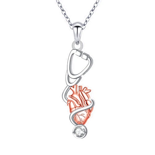 YinShan S925 Sterling Silver Nurse/Doctor/Police/Teacher/Yogas Pendant Necklace for Women Mother's Day Graduation Jewelry Gift