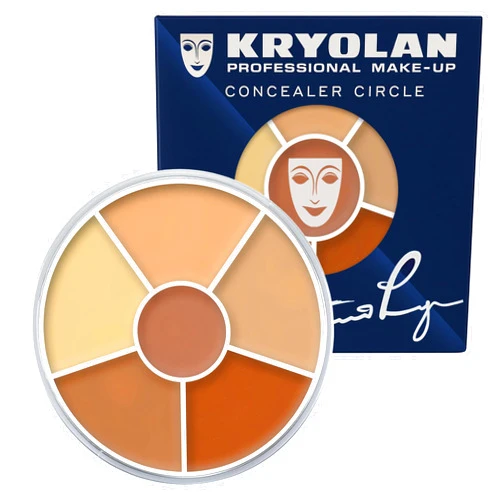 Kryolan Concealer Circle - Full Coverage 6-Color Cream Concealer Palette - Color Corrector For Dark Circles - Hides Redness, Blemishes & Spots - Professional Cream Makeup for All Skin Types