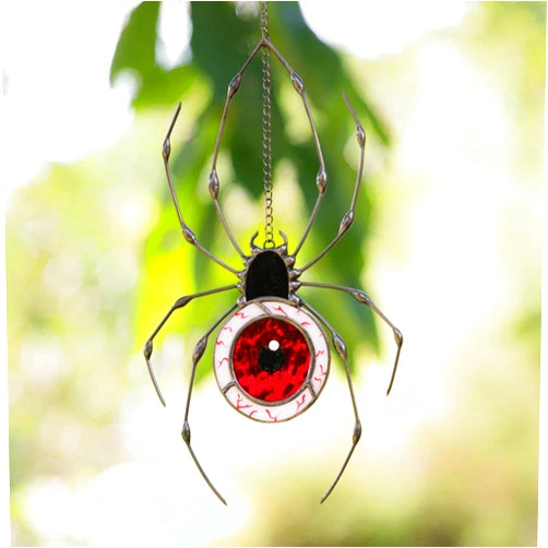 YUNAIYI Halloween Ghost Spider Pumpkin Scarecrow Witch Hat Ornaments Exquisite Acrylic Window Door Porch Wall Pendants Halloween Party Home Decor Gifts for Friends and Families