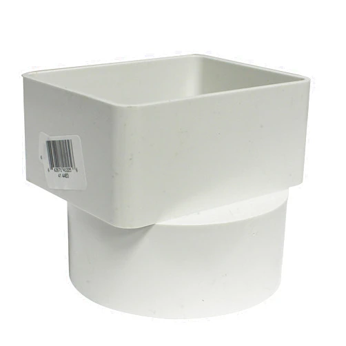 Canplas 414463BC PVC Sew 3X4X4 Flush Down Spout Adaptor, White