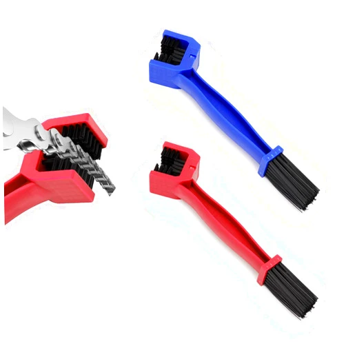 Ziciner 2 PCS Bike or Motorcycle Chain Washer, Motorcycle Chain Gear Dirt Clean Brushes, Universal Bicycle Chain Cleaning Brush Tool for Mountain Bike Heavy Duty Motorcycle (1 Red+ 1 Blue)