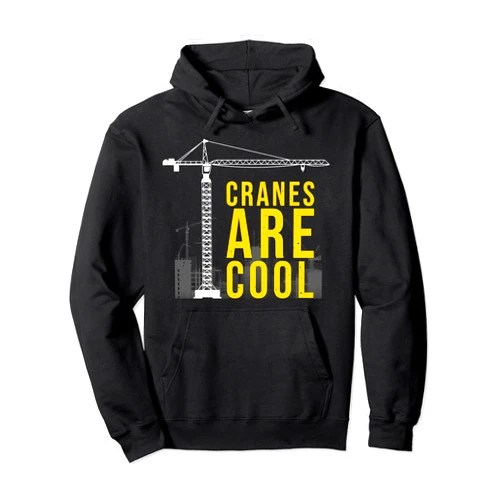Cute Building Equipment Engineer Humor Designs Funny Crane Operator Gift Construction Tower Crane Kids Boys Pullover Hoodie