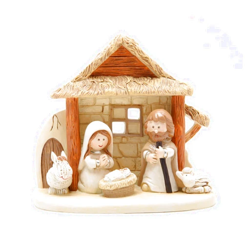Hodao Indoor Nativity Set for Christmas - Brown Holy Family Scene Decorations for Xmas Party Home