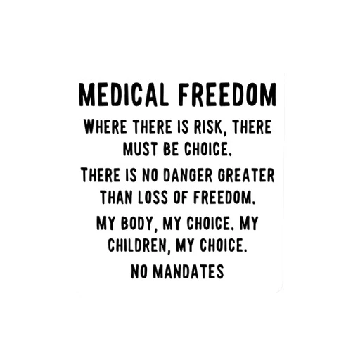 FASHIONISTE Medical Freedom Stop The Mandates Sticker - My Body My Choice Sticker, Vinyl, 1