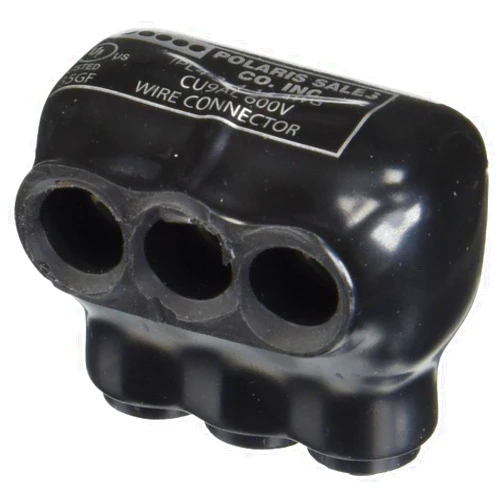 NSi IPL4-3B Polaris Multi-Tap 3 Port (Single Sided Entry) 4-14 AWG-Bagged Insulated Connector, 3 x 1 x 2 inches, Black