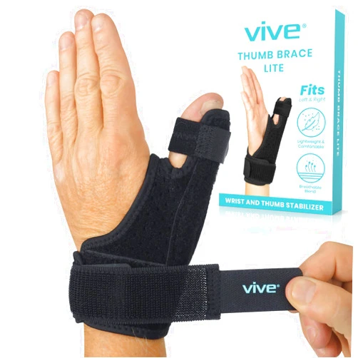 Vive Thumb Brace & Wrist Stabilizer (Fits Left and Right) - Thumb Spica Splint for Arthritis, Tendonitis, and De Quervains - Support Wrap for Men and Women - Pain Relief for Carpal Tunnel and Sprains