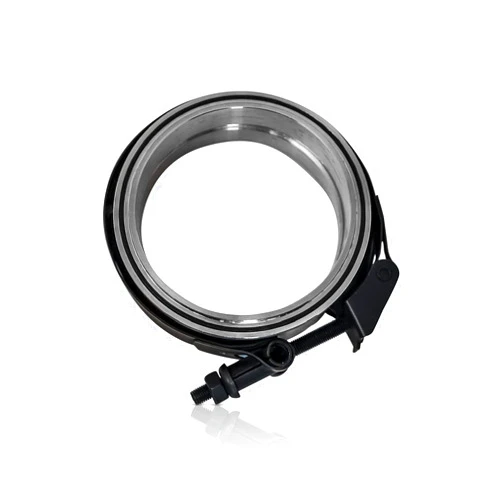 NGR Performance NGR 3.5 Inch V band Clamp for 3.5 Inch Exhaust Clamp Flange - 1 Pcs Black Aluminium Male Female Exhaust Flange (6061-T6)