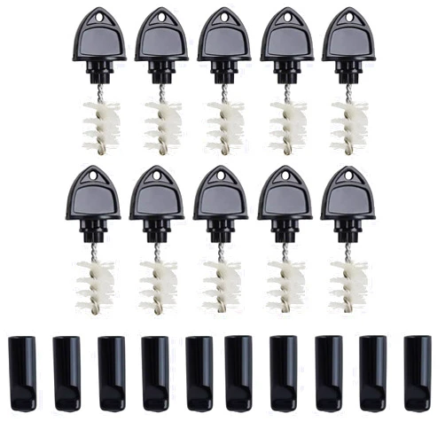 Cirwurie 10pcs Beer Tap Plug Brush +10pcs Tap Covers, 20 Pack Beer Faucet Brush and Rubber Tap Soothers for Draft Beer Faucet Cap Keg Cleaning Kit