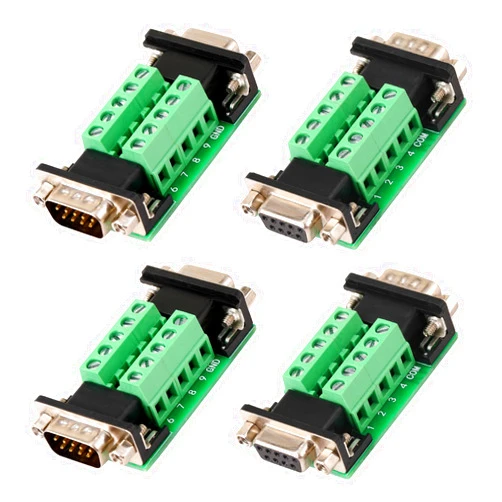 ANMBEST 4PCS DB9 Female and Male Connector in One Breakout Board