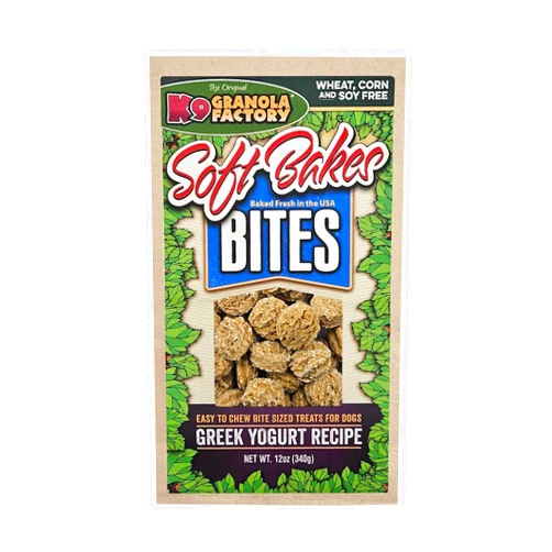 K9 Granola Factory Soft Bakes Bites Greek Yogurt Flavor Dog Biscuits, 12 Ounce Bag