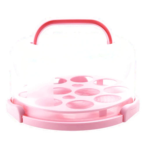 Ohuhu Cake Carrier, BPA-Free Cake Holder Storage Container Cupcake Carrier Keeper - Cake Stand with Lid 2 Handles Portable Round Two Sided Base for Cookies Nuts Fruits for 10 inch Cake Perfect Gifts