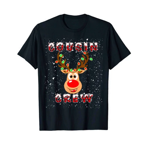 Merry Christmas Funny Cousin Crew Reindeer Gift Christmas Cousin Crew Funny Reindeer Matching Pajama Gifts T-Shirt