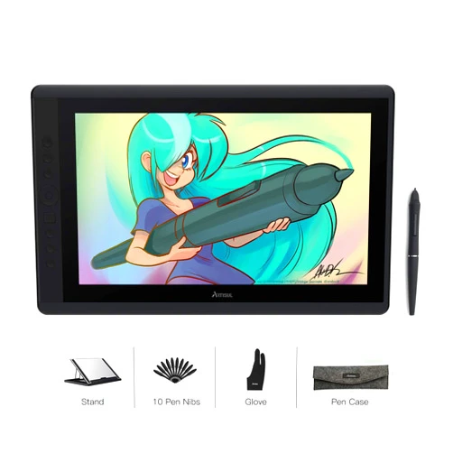 Artisul D16 15.6 Inch Drawing Tablet with Screen IPS Graphics Drawing Monitor Full Laminated Pen Display Battery-Free Stylus 8192 Levels Pressure Sensitive 7 Shortcut Keys A Dial for Windows, Mac