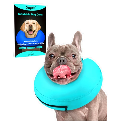 Supet Inflatable Dog Cone for Dogs to Stop Licking, Dog Neck Donut Collar Recovery E Collar to Stop Licking, Soft Dog Cone for Small Medium Large Dogs