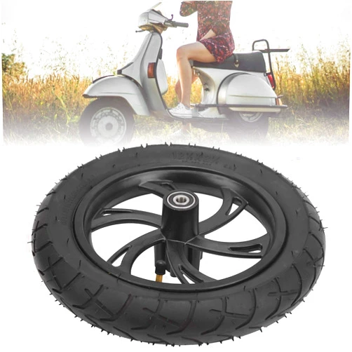 Tefola 12in Wheel Tire, Electric Scooter Tire with Wheel Hub Rubber Tyre Replacement 12 1/2X2 1/4