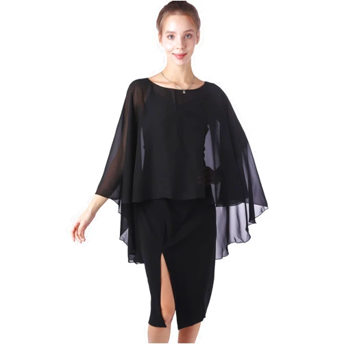 Baoqiya Chiffon Capes Sheer Capelets Long Cape Poncho For Women Plus Size