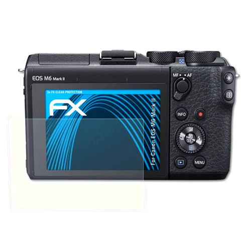AtFoliX Screen Protection Film compatible with Canon EOS M6 Mark II Screen Protector, ultra-clear FX Protective Film (3X)