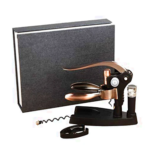 WTIANQI Wine Bottle Opener Set Rabbit Corkscrew Gift Box Stylish Screwpull Lever Wine kitchen decor with foil cutter extra spiral worm and vacuum pump&stopper