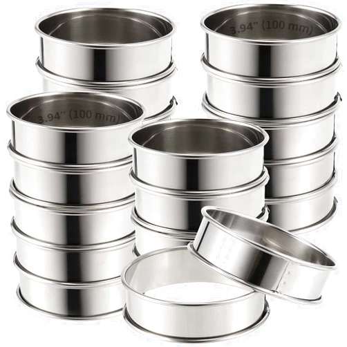 ZOENHOU 20 Pcs 4 Inch English Muffin Ring, Crumpet Rings Stainless Steel 304 Foog Grade, Non Stick Double Rolled Tart Rings for Baking Fluffy Muffins, Pancakes, Pastry, Omelette