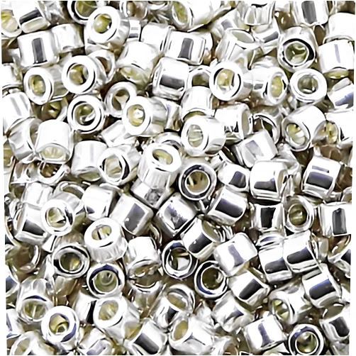 Generic DB035, Miyuki Delica Seed Beads, Size 11/0, 7 Gram Tube, Galvanized Silver