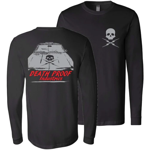 Death Proof Industries Skull Hood Nova Speed Shop Long Sleeve T-shirt Tee