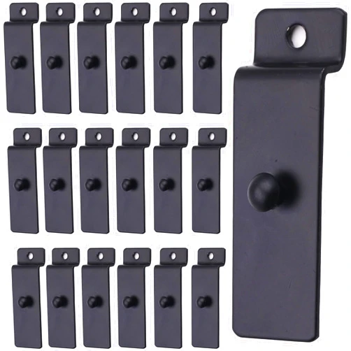XKTIAN 20 Pack Slatwall Hooks, Picture Hook Notch Picture Display Hooks Hangers Painting Hook for Slat Grid Shelf Hanging Display (Black A)