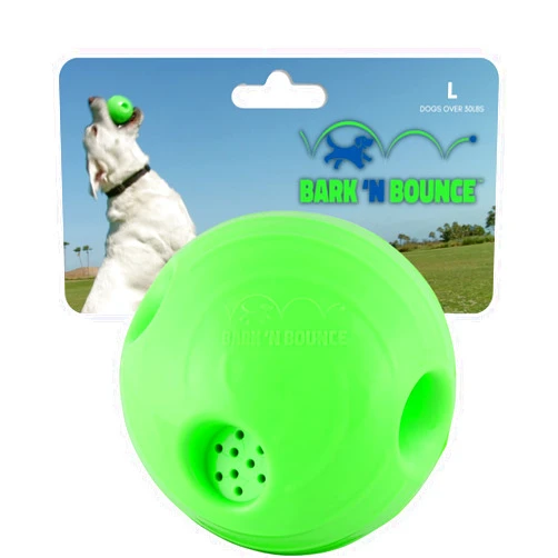 MISTIC COOL The Outdoor Optimist Bark N Bounce Interactive Dog Toys for Large Dogs Outside Dog Toys Ball for Dogs Stimulating Dog Toys Pet Toys for Dogs Rubber Dog Ball All Breeds Above 30lb Large 6.5in