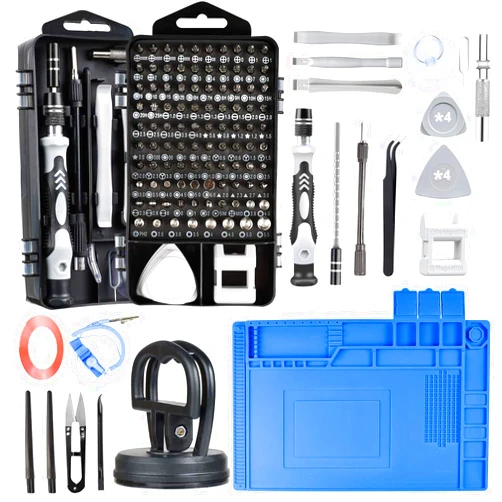 ZinonMax Precision Screwdriver Set Phone Repair Tool Kit, 130 In 1 DIY Repair Kit With Anti Static Mat ESD Safe Wristband, Magnetic Driver Kit for Electronics, Pad, Laptop, Xbox, PS4, Camera