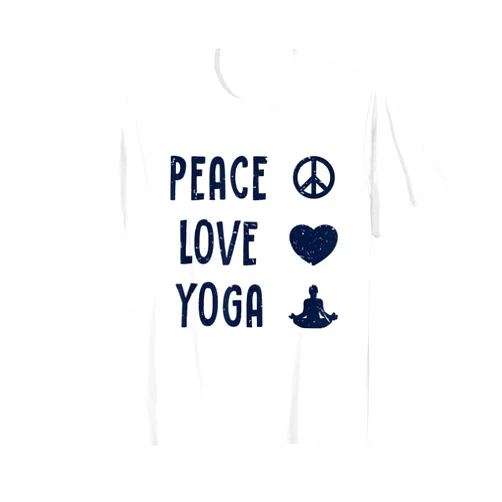 Yoga Damen Zubehör Set Geschenke für Anfänger Yogi Peace Love Yoga Ashtanga Hatha Asanas Kundalini Yoga T-Shirt