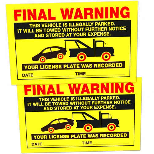 KORTTITALO 50 Final Warning Stickers, Parking Violation Notice Vehicle is Illegally Parked -Hard to Remove, Large Size 5