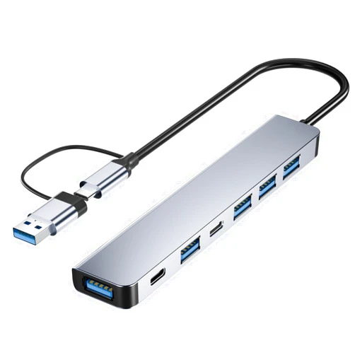 BERLAT 【Upgrade】 USB C/USB Hub, BERLAT Aluminum 7 in 1 USB C & USB Hub with USB 3.0, USB 2.0 Ports for PC/Laptops/MacBook Pro/Air/iMac/iPad and More Devices