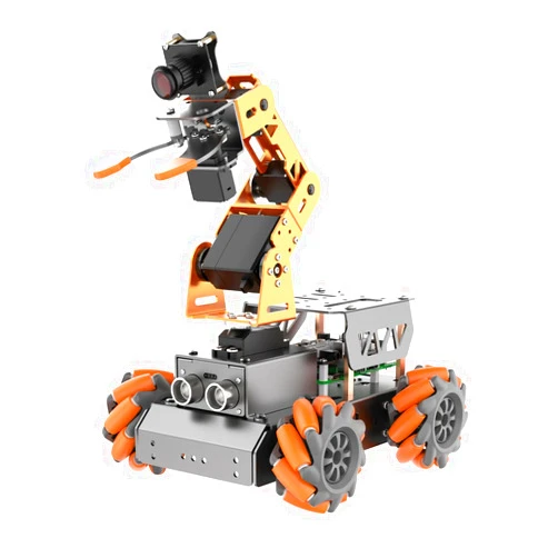 LewanSoul Robotic Arm for Raspberry Pi 5/4B AI Vision Open Source Mecanum Wheel Chassis Robot Car Kit 5 DOF/Axis Smart Robot Arm DIY, MatserPi with Raspberry Pi 5 4GB