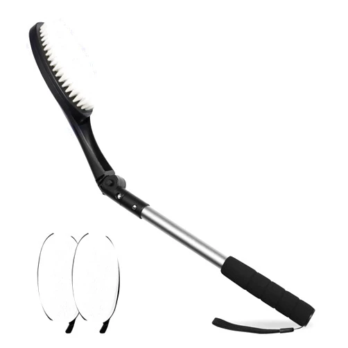 EASACE Body Brush for Back, Long Handle Bath Brush for Showering, Adjustable Head Back Scrubber, Shower Brush with Soft Bristles for Wet or Dry
