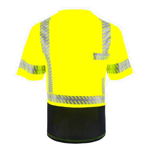 LOVPOSNTY Safety Shirts ANSI Class 3 Hi Vis Shirts with Reflective Strips, Black Bottom Construction Shirts for Men