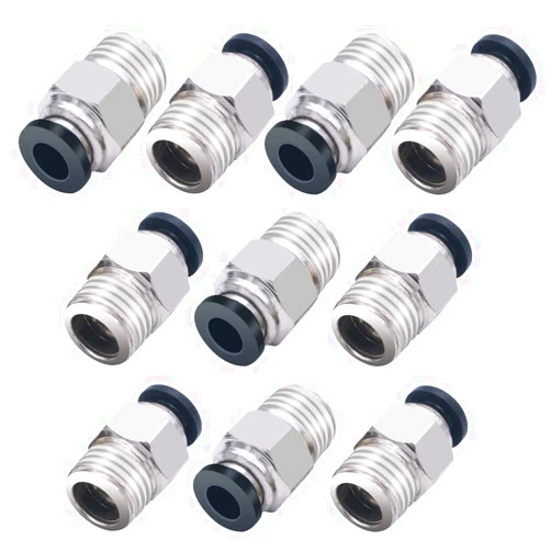 mxuteuk 10pcs Straight Push Connectors Pneumatic Fittings Push to Connect Tube Fitting 1/4