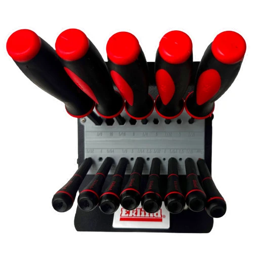 Eklind Tool 90114 Ball-Hex (allen) Screwdriver - 13pc set SAE Inch Sizes .050-3/8 w/ Stand