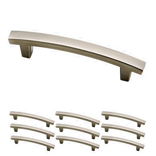 Franklin Brass Pierce (10-Pack) Cabinet Handles 4' Hole Center Heirloom Silver Kitchen Drawer Pulls Dresser, Furniture Hardware P29615K-904-B