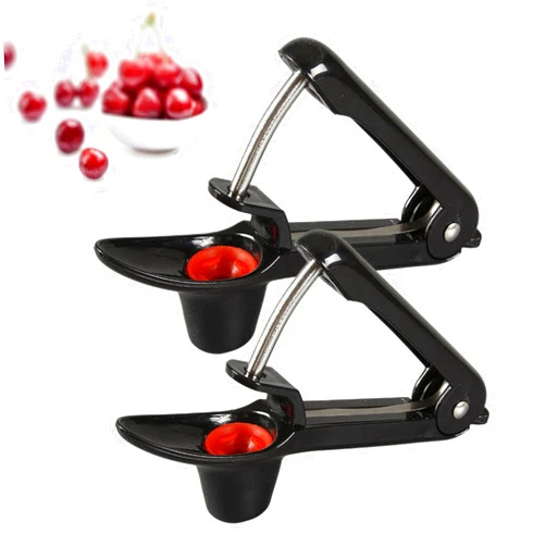 Aebor 2pcs Cherry Pitter Tool, Cherry Pit Remover Tool, Multi-Function Fruit Corer and Remover, Cherry Corer Pitter Tool for Jam (Black)