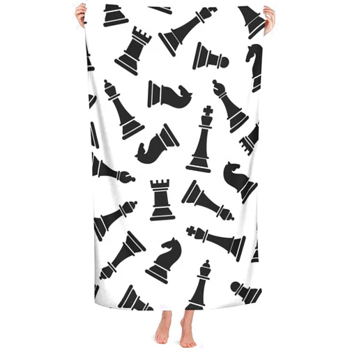 Epushow Chess Beach Towel, Large Microfiber Bath Towel, Travel Accessories Gifts, Women's Men's Lovely Beach Towel