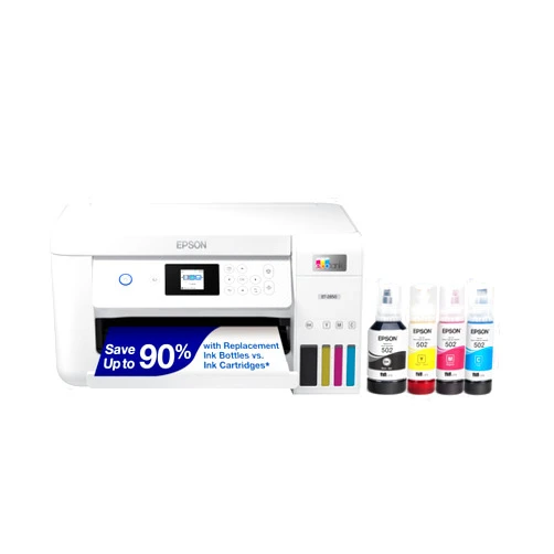 Epson EcoTank ET-2850 Wireless Color All-in-One Cartridge-Free Supertank Printer with Scan, Copy and Auto 2-Sided Printing - White, Medium