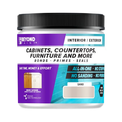 Beyond Paint All-in-One Refinishing Paint, No Sanding, Matte Finish for Cabinets, Countertops, Furniture and Doors, 1 Pint, Sand